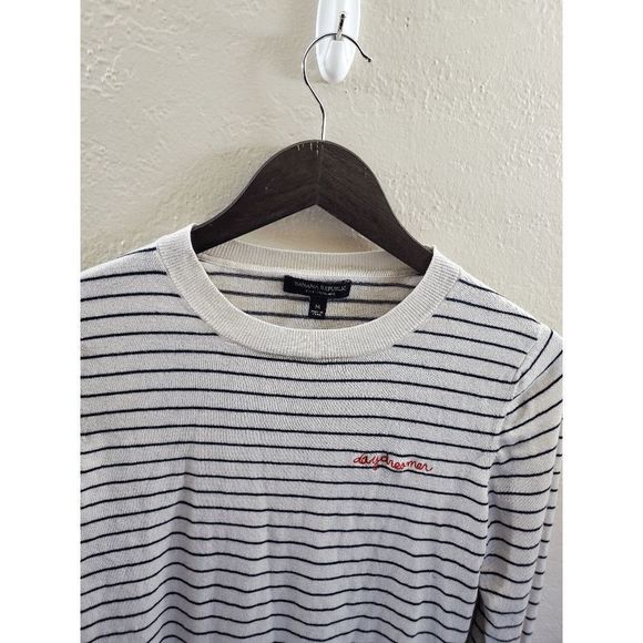 Banana Republic Silk Cashmere Crewneck Stripe Sweater size M - Picture 9 of 9